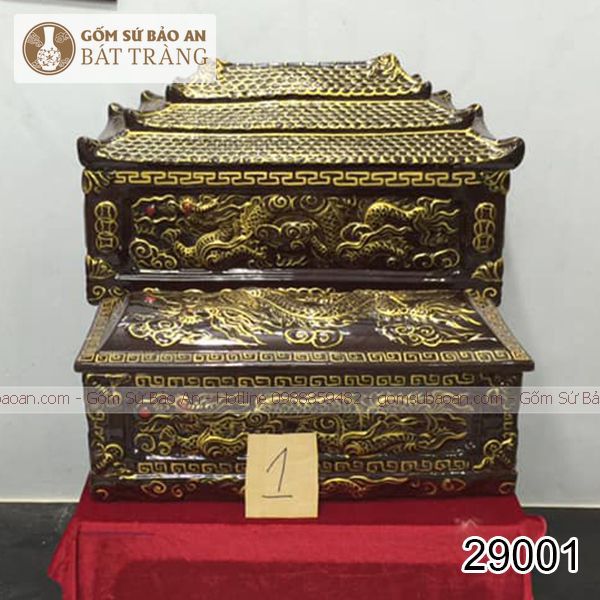 Quách Tiểu Bát Tràng Mái Chùa Tứ Linh Nổi Vàng - 29001