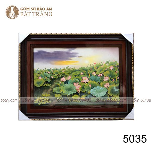 Tranh Gốm Sứ Bát Tràng Đầm Sen - 5035