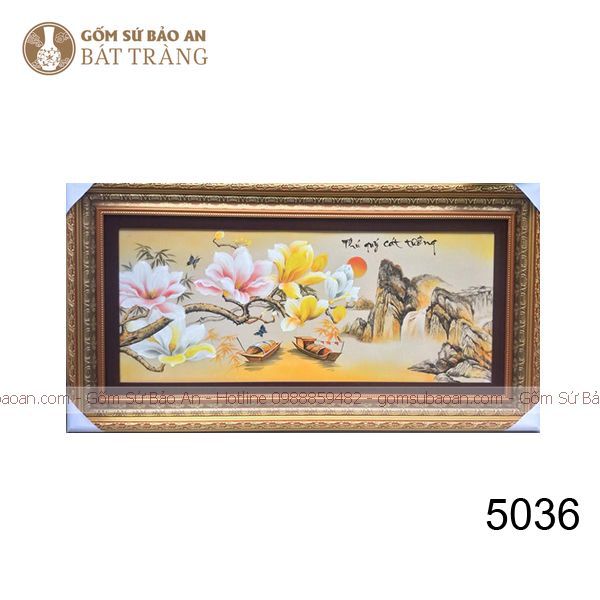 Tranh Gốm Sứ Bát Tràng Phú Quý Cát Tường 63-115cm - 5036